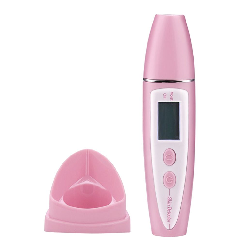 LCD Digital Skin Moisture / Oil Content Analyzer Facial Skin Care Tool Pink