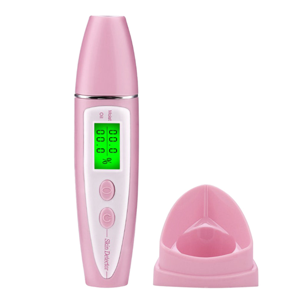 LCD Digital Skin Moisture / Oil Content Analyzer Facial Skin Care Tool Pink