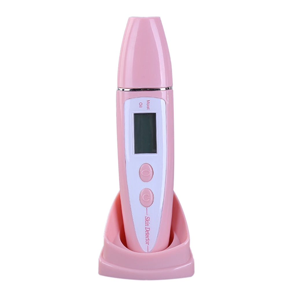 LCD Digital Skin Moisture / Oil Content Analyzer Facial Skin Care Tool Pink