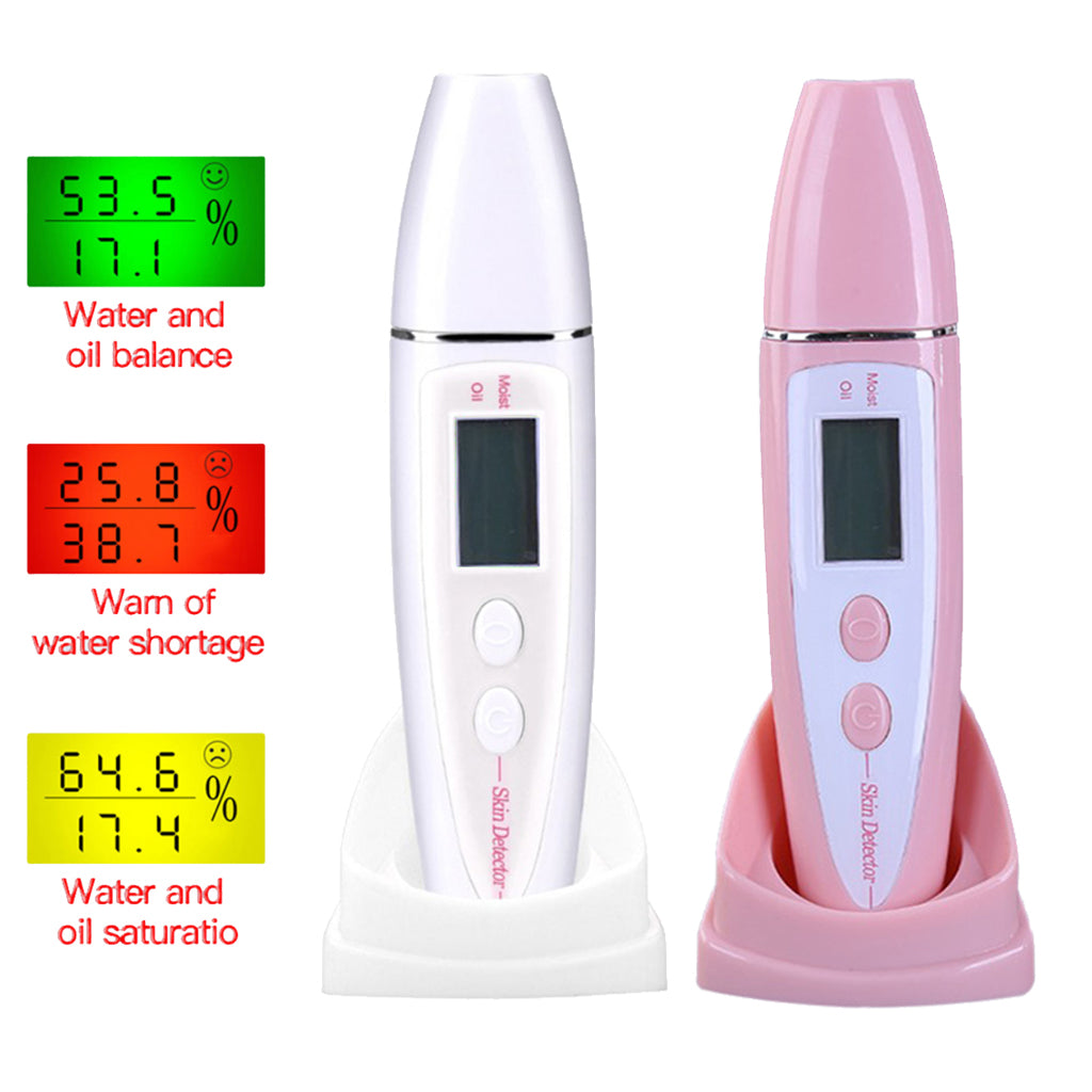 LCD Digital Skin Moisture / Oil Content Analyzer Facial Skin Care Tool White