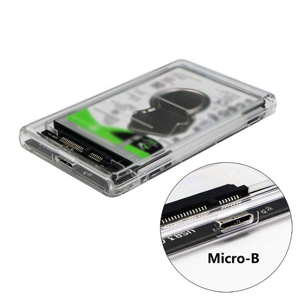 2.5inch SATA USB 3.0 HDD Hard Drive External Enclosure SSD Disk Box Case LED