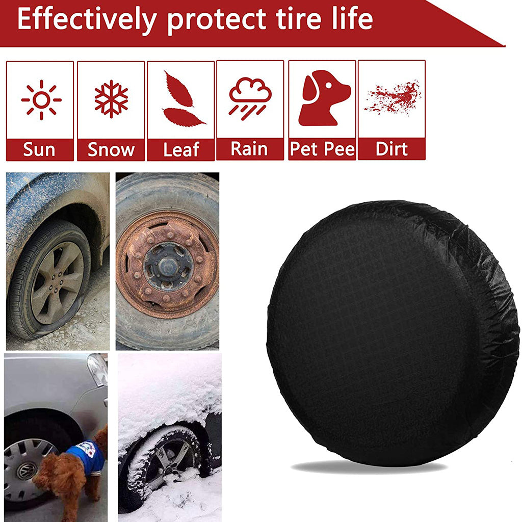 Set of 4 RV Tyre Cover Protector Motorhome Wheel Cover Rain Snow Proof Cover