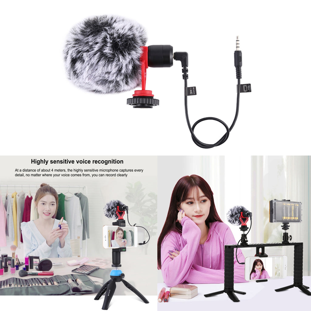 3.5mm Microphone Condensor Video Mic for iPhone Mobile Phones with Wind Muff