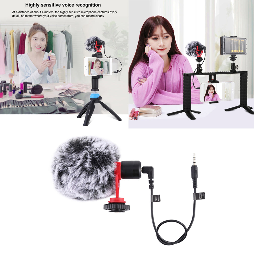 3.5mm Microphone Condensor Video Mic for iPhone Mobile Phones with Wind Muff