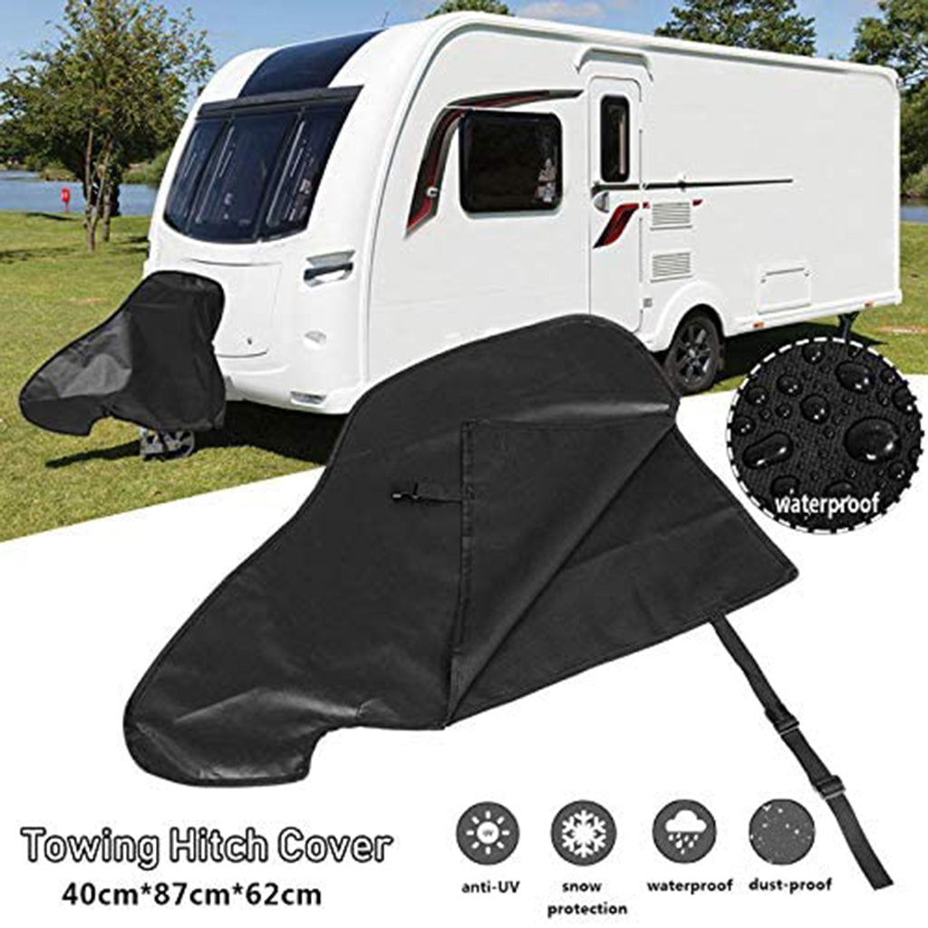 Caravan Towing Hitch Cover Dustproof Protector Waterproof with Storage Pouch