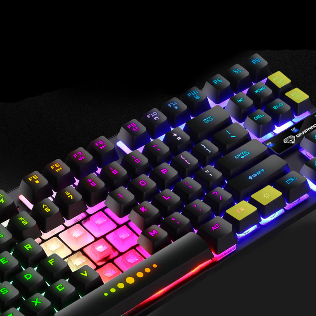 USB 87 Keys Mechanical Gaming Keyboard RGB LED Backlit for Windows PC Gamers