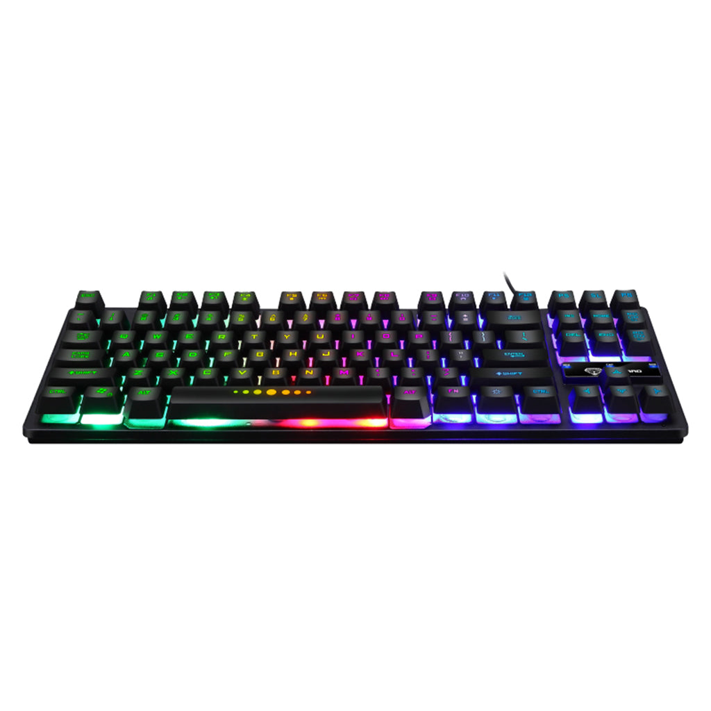 USB 87 Keys Mechanical Gaming Keyboard RGB LED Backlit for Windows PC Gamers