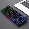 USB 87 Keys Mechanical Gaming Keyboard RGB LED Backlit for Windows PC Gamers