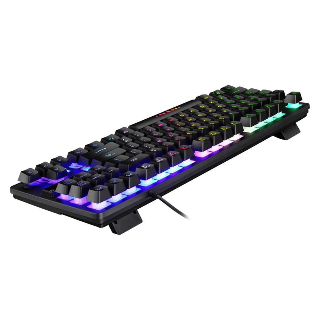 USB 87 Keys Mechanical Gaming Keyboard RGB LED Backlit for Windows PC Gamers