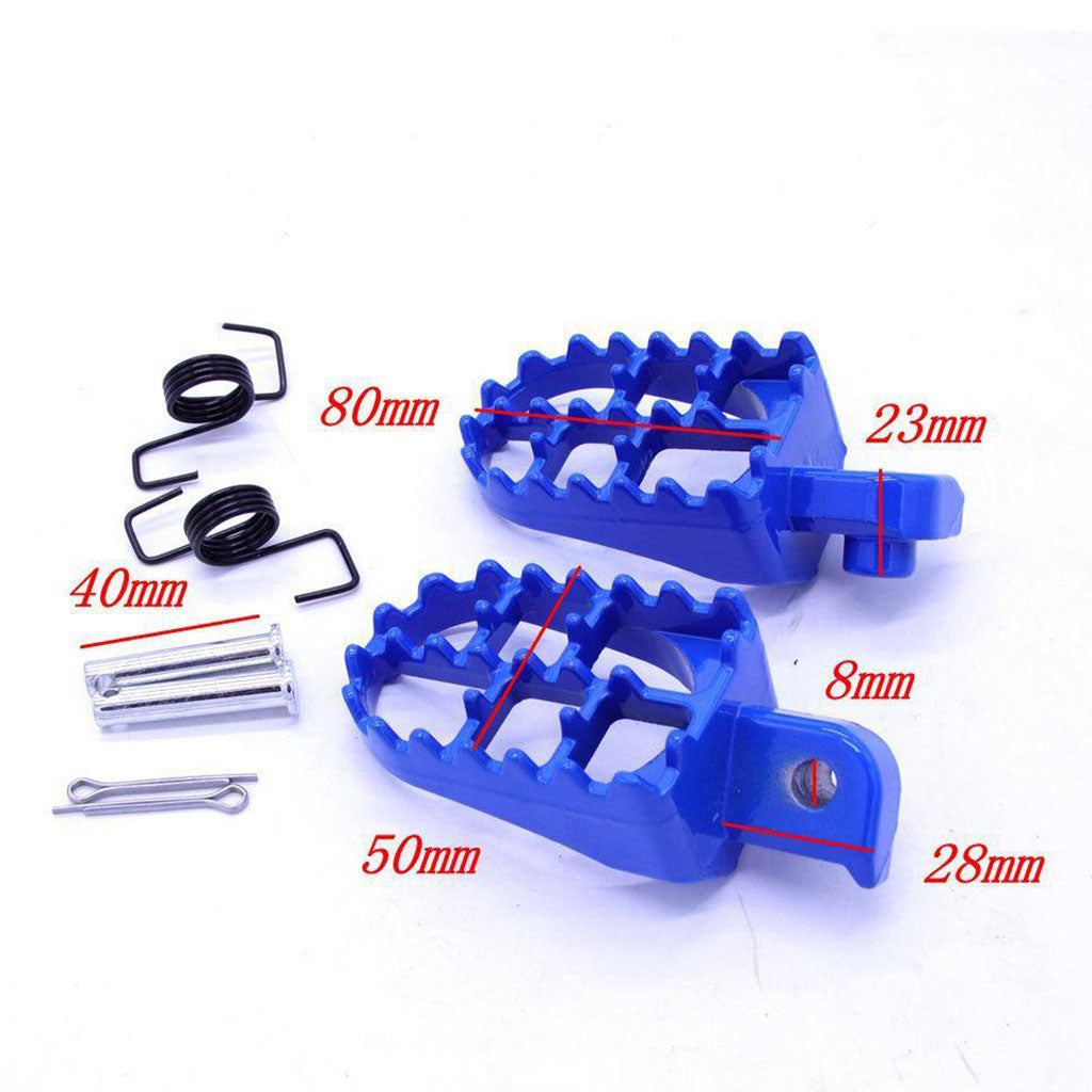 Blue CNC Aluminum Foot Pegs Footrest Pedals for Yamaha PW80 Pit Dirt Bike