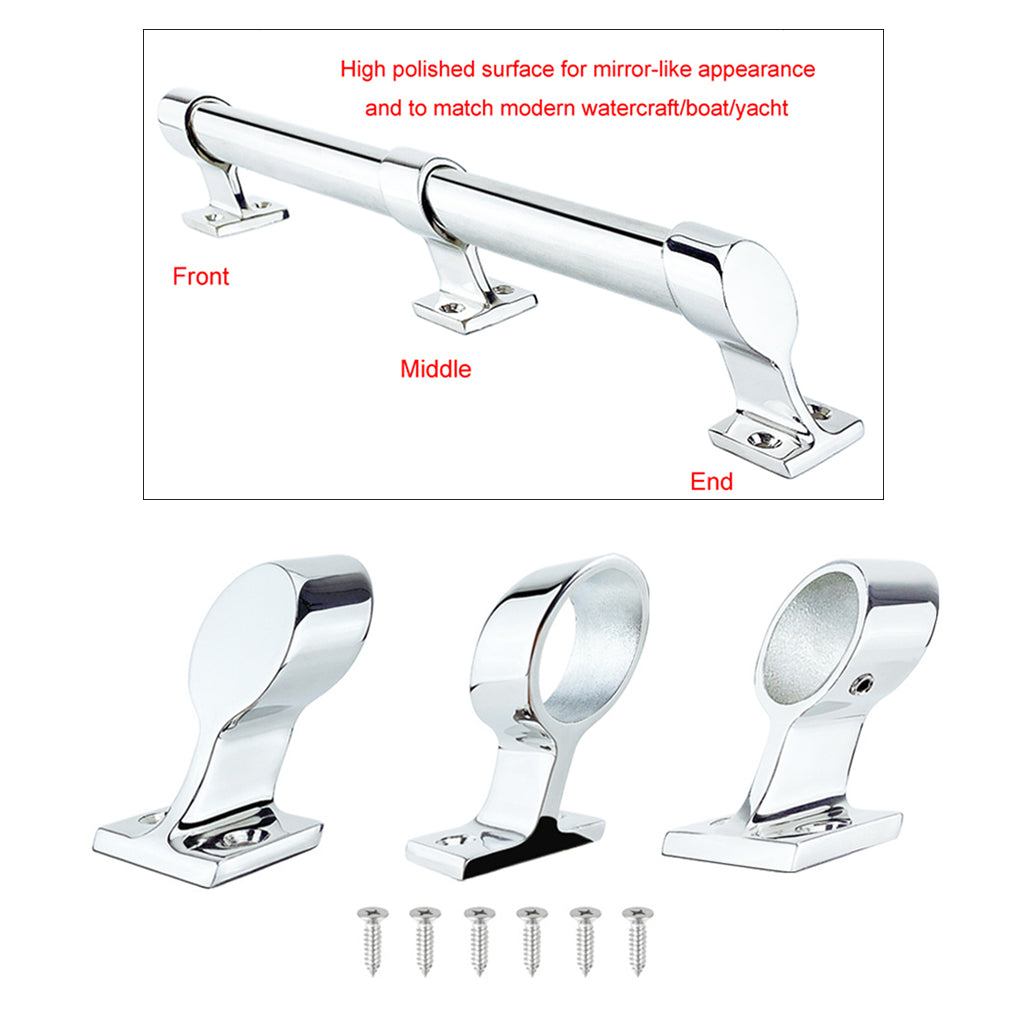 Left End Stanchion Seat Marine Hand Rail Fitting 7/8" for Sailboat Yacht