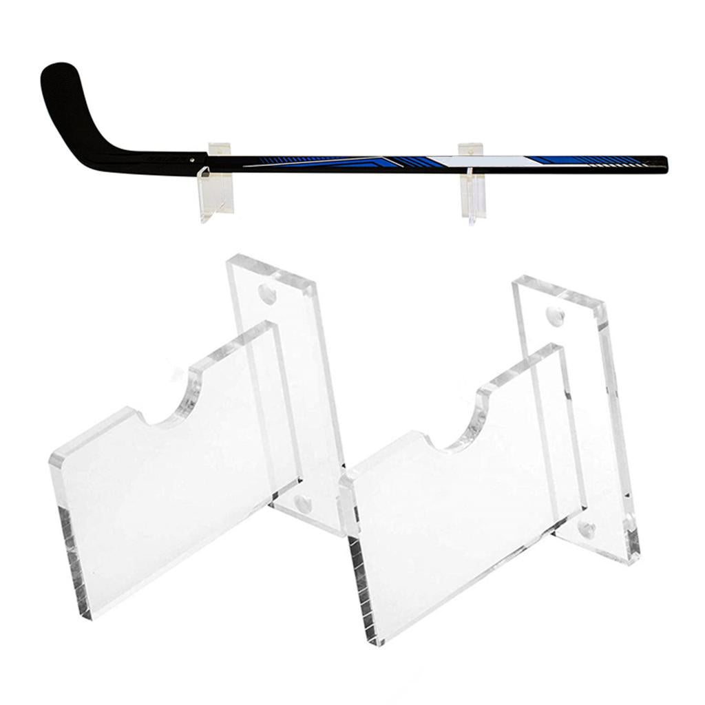 1 SET Acrylic Hockey Stick Wall Mount Display Rack Hockey Game Accessory
