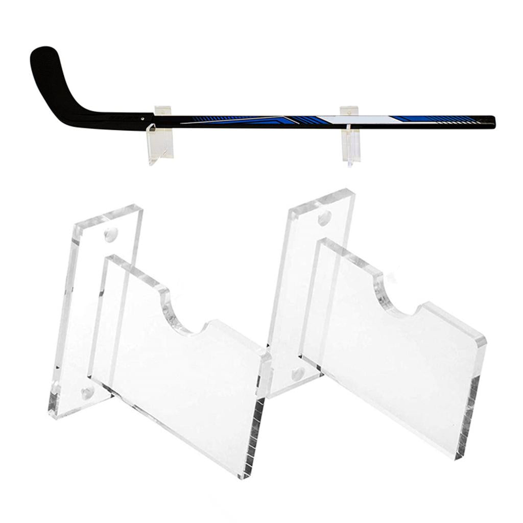 1 SET Acrylic Hockey Stick Wall Mount Display Rack Hockey Game Accessory