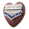 17 Key Kalimba Thumb Piano Finger Wood Musical Instrument Brown Heart