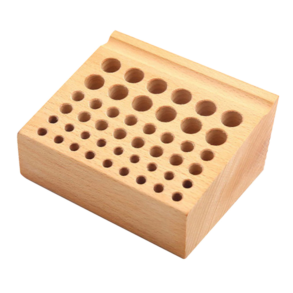 Wood Watch Repair Tool Holder 7mm 9mm 15mm 46 Holes Multi-size Organizer