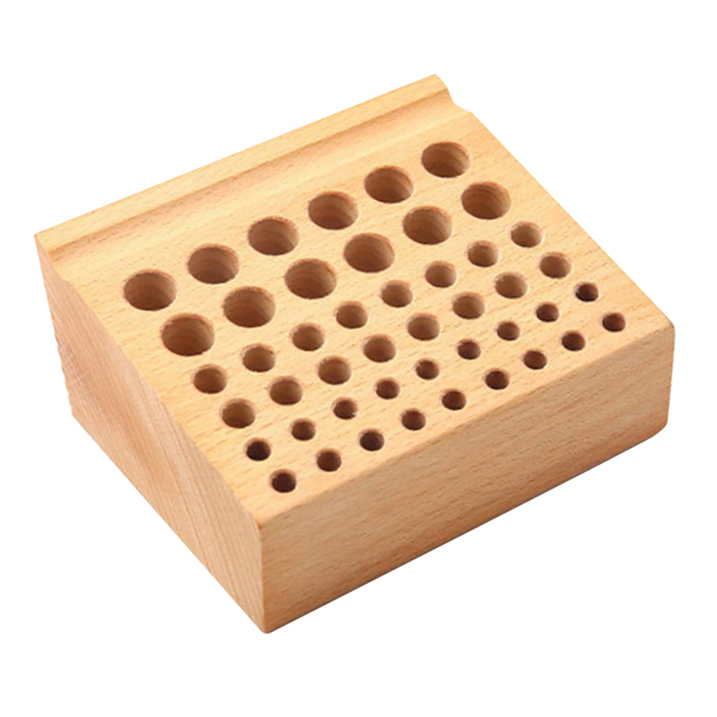 Wood Watch Repair Tool Holder 7mm 9mm 15mm 46 Holes Multi-size Organizer