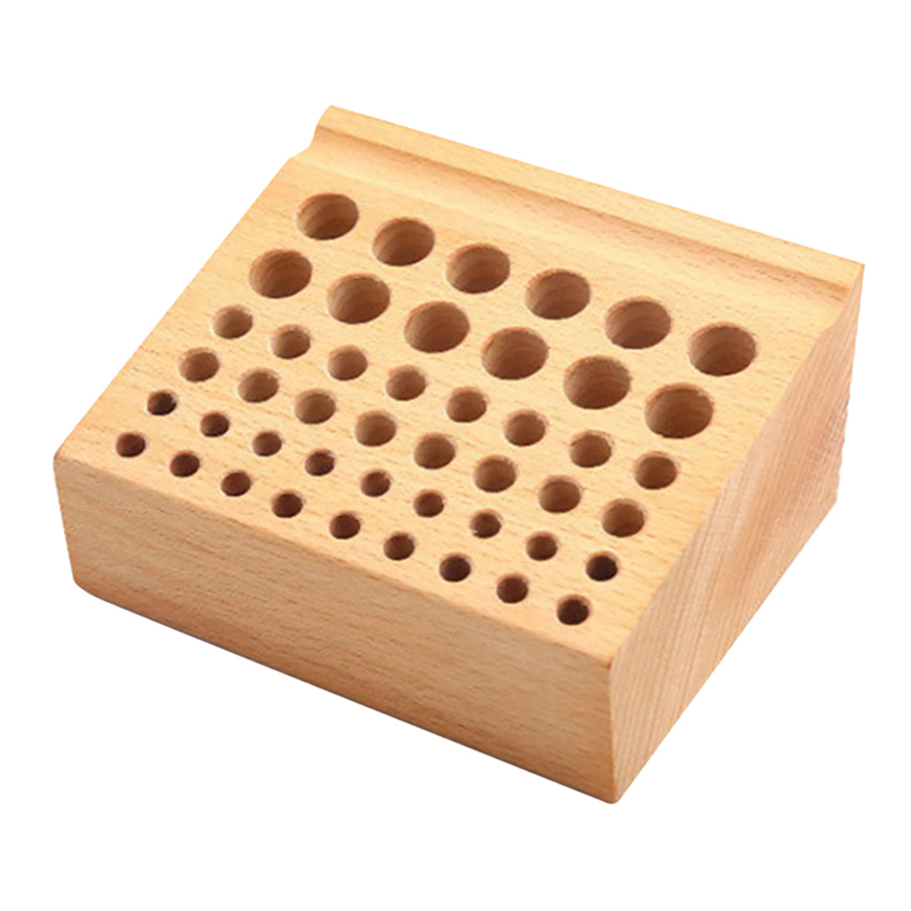 Wood Watch Repair Tool Holder 7mm 9mm 15mm 46 Holes Multi-size Organizer