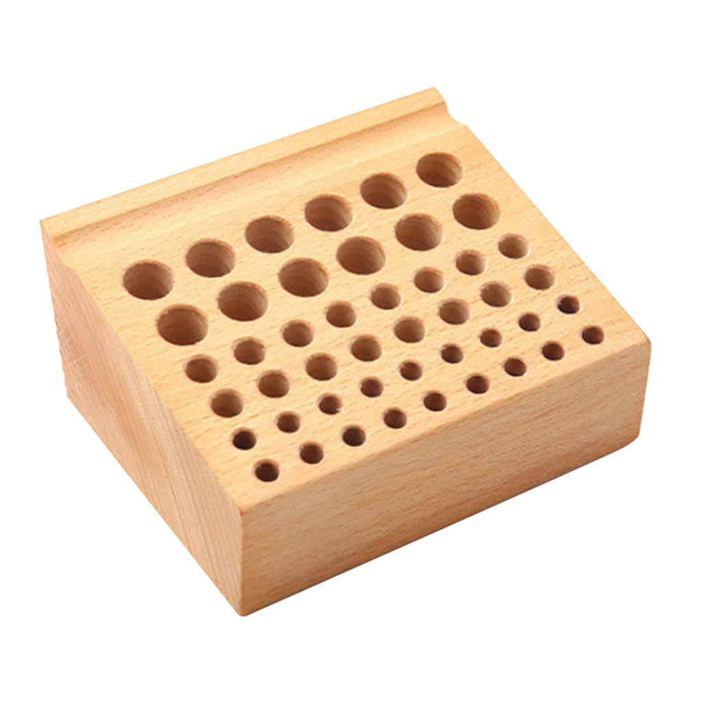 Wood Watch Repair Tool Holder 7mm 9mm 15mm 46 Holes Multi-size Organizer