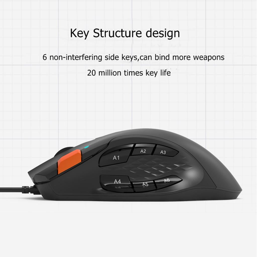 Ajazz Wired MMO Gaming Mouse Ergonomic Mice 12 Buttons Weight Tuning