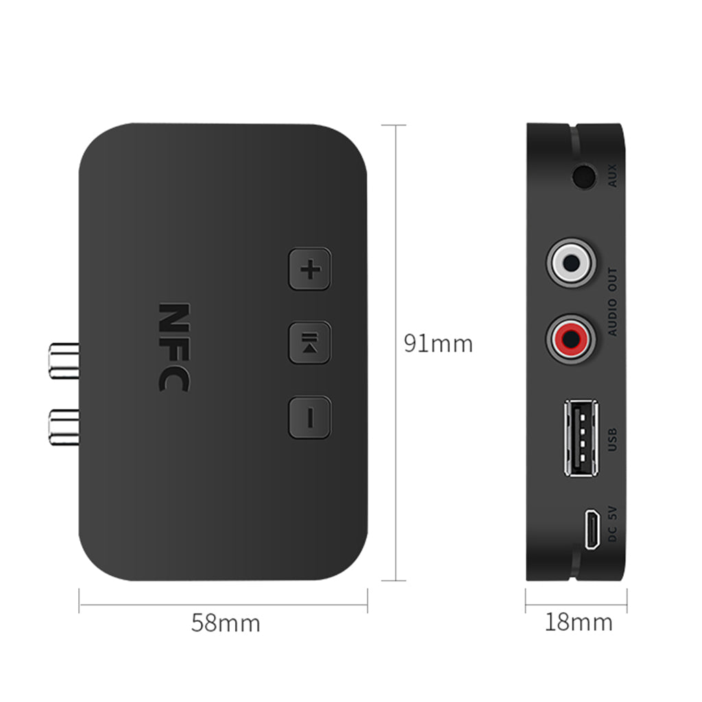 Wireless Bluetooth V5.0 Receiver RCA NFC 3.5mm Jack Aux USB Audio Adapter