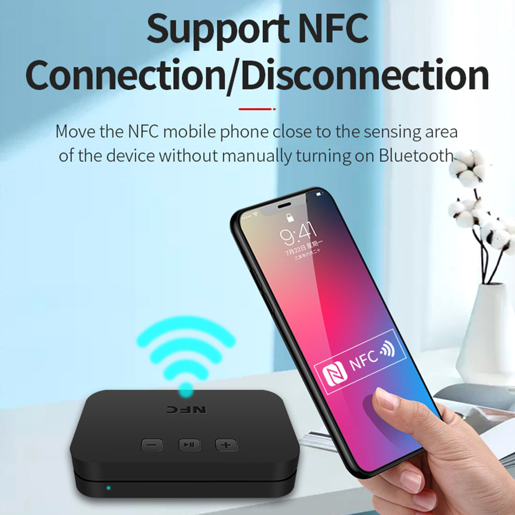 Wireless Bluetooth V5.0 Receiver RCA NFC 3.5mm Jack Aux USB Audio Adapter