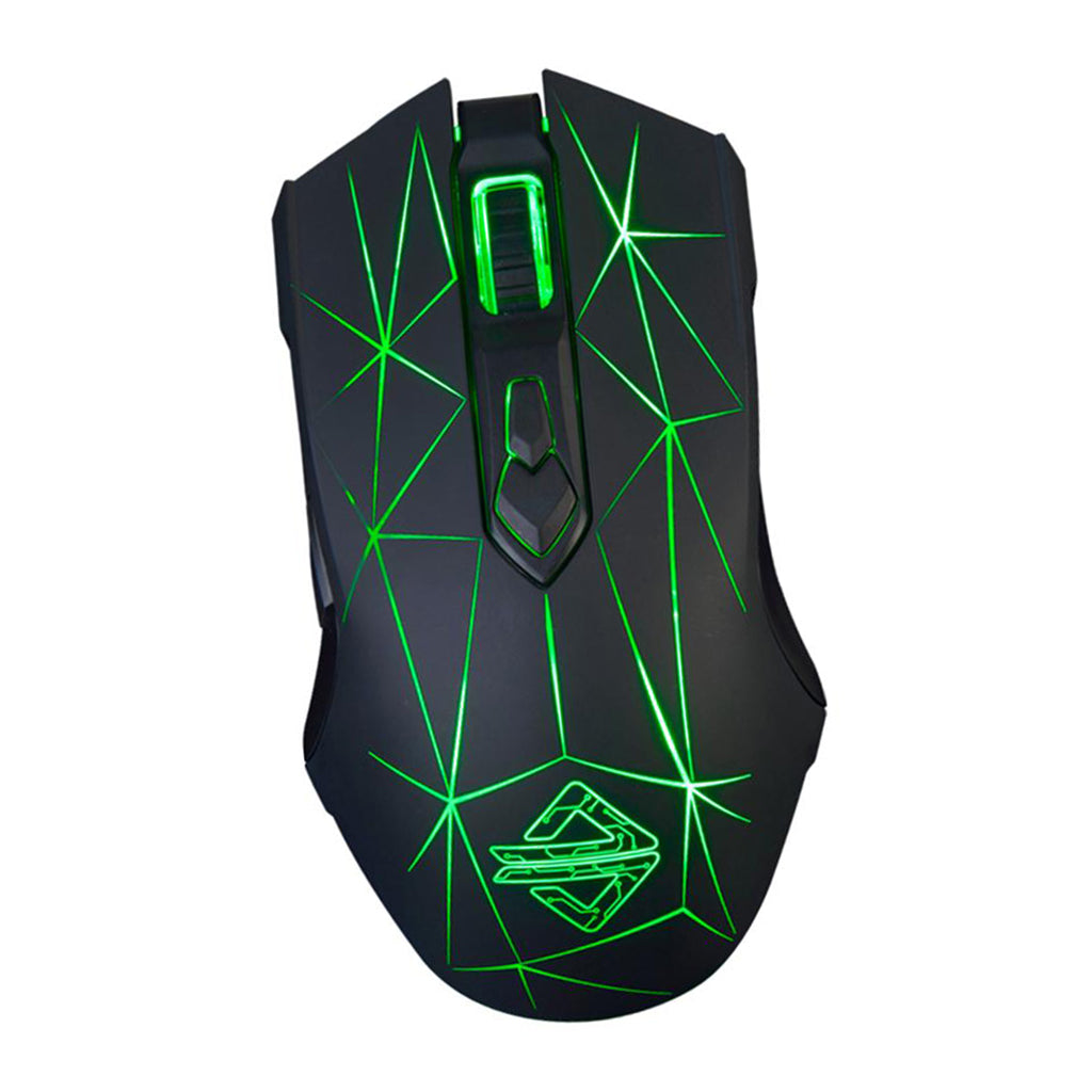 LED Lights Gaming Mouse Optical USB Wired Programmable for PC Crack Black