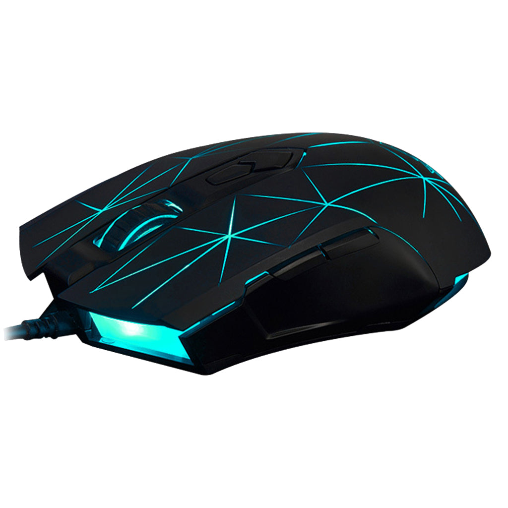 LED Lights Gaming Mouse Optical USB Wired Programmable for PC Crack Black