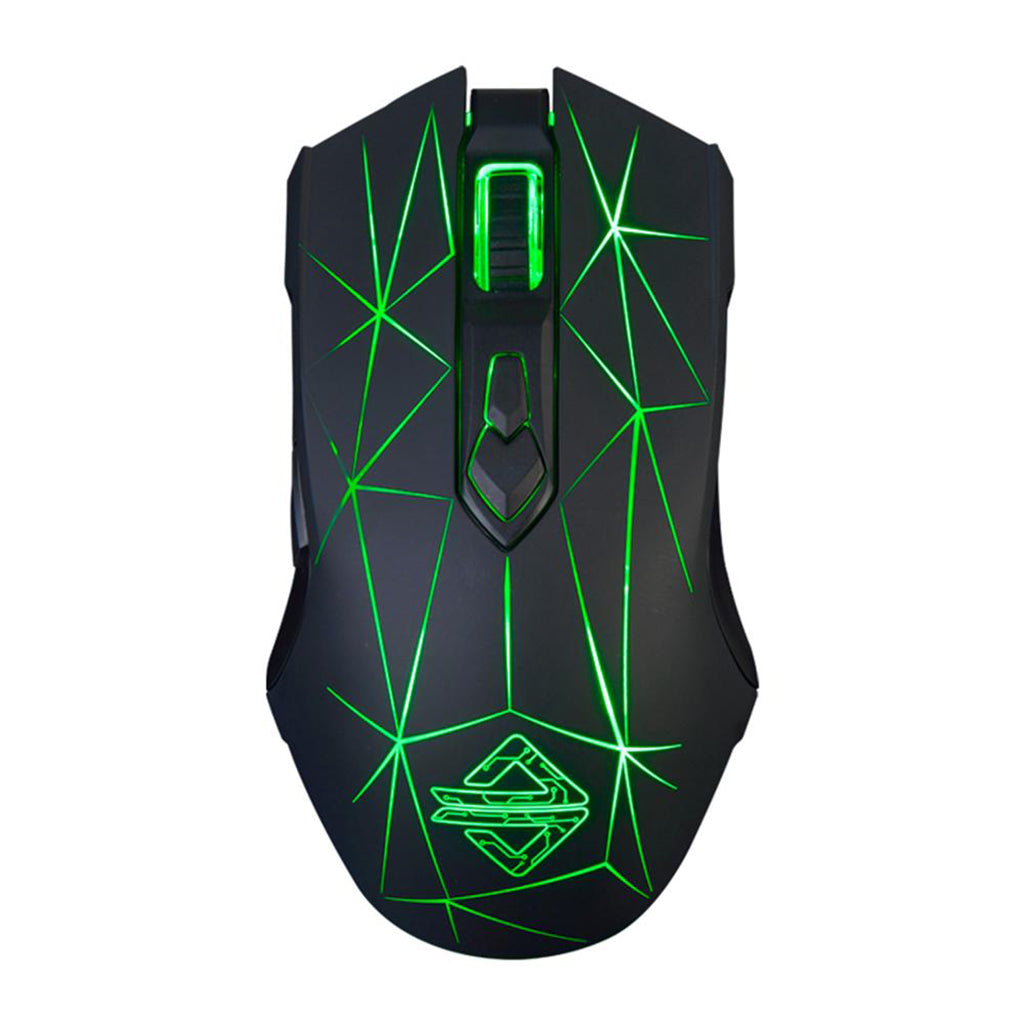 LED Lights Gaming Mouse Optical USB Wired Programmable for PC Crack Black