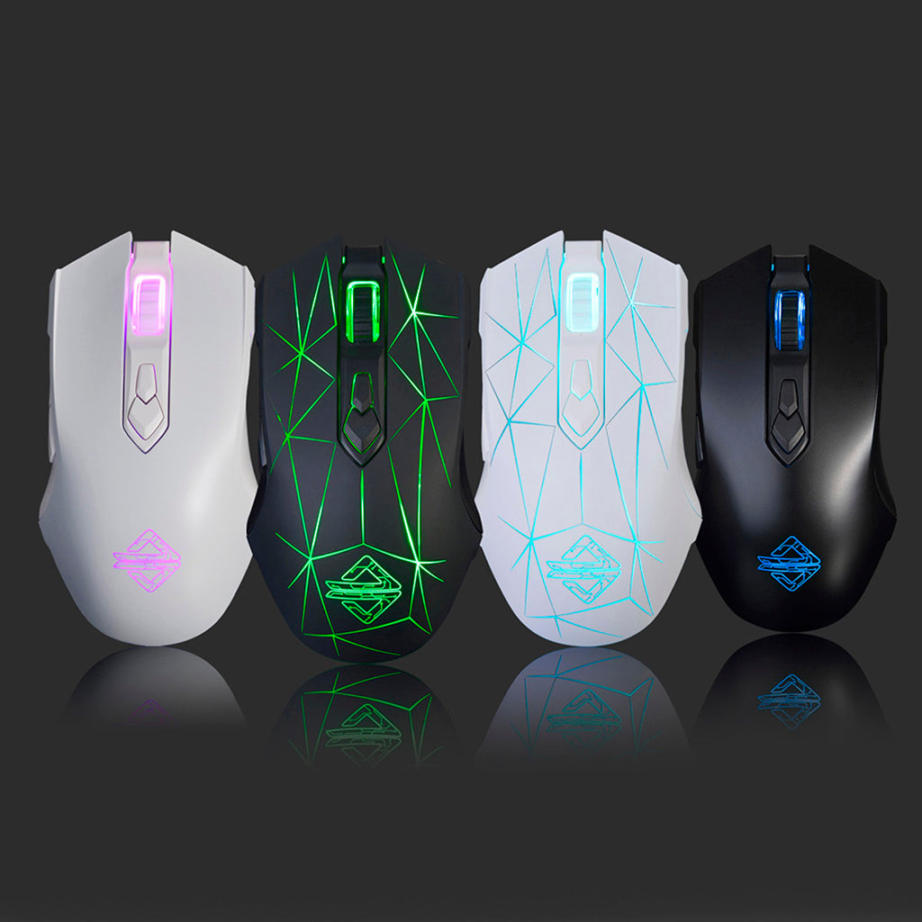 LED Lights Gaming Mouse Optical USB Wired Programmable for PC Crack Black