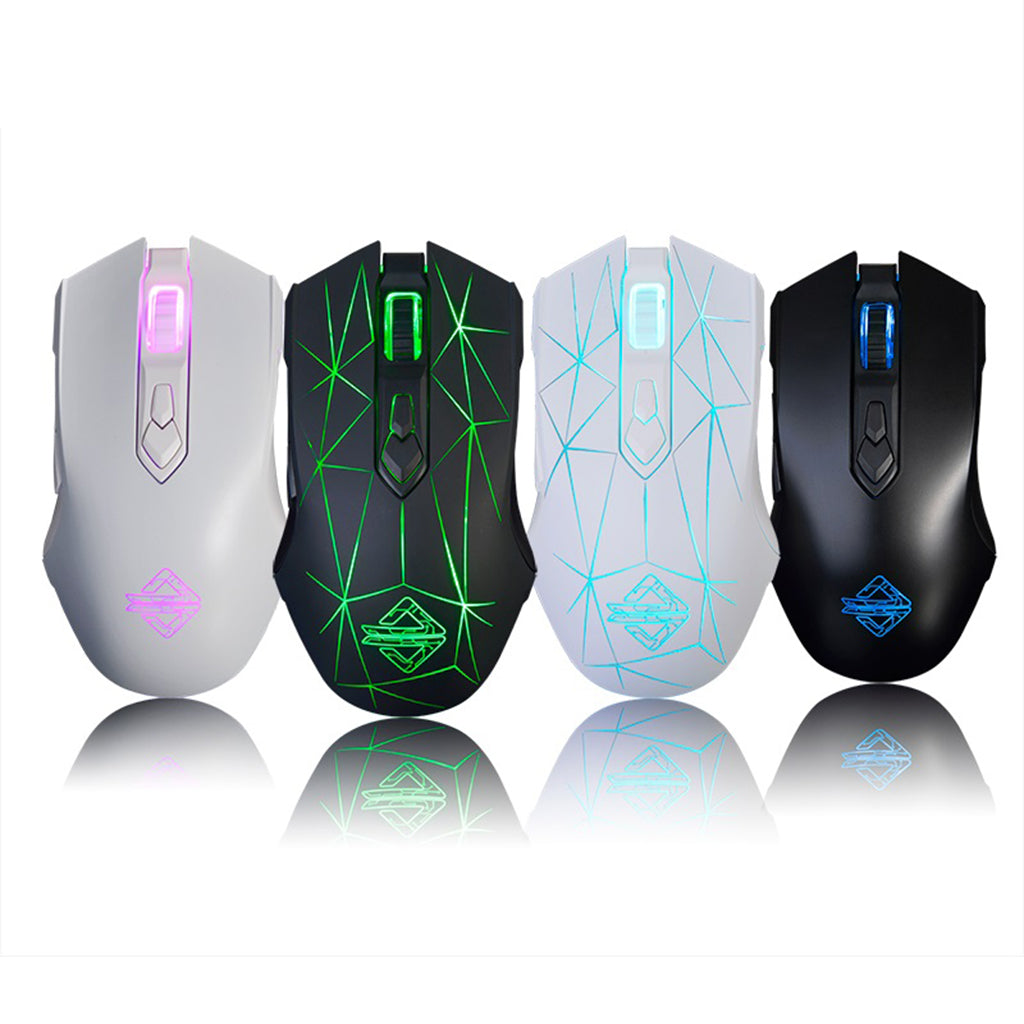 LED Lights Gaming Mouse Optical USB Wired Programmable for PC Crack Black