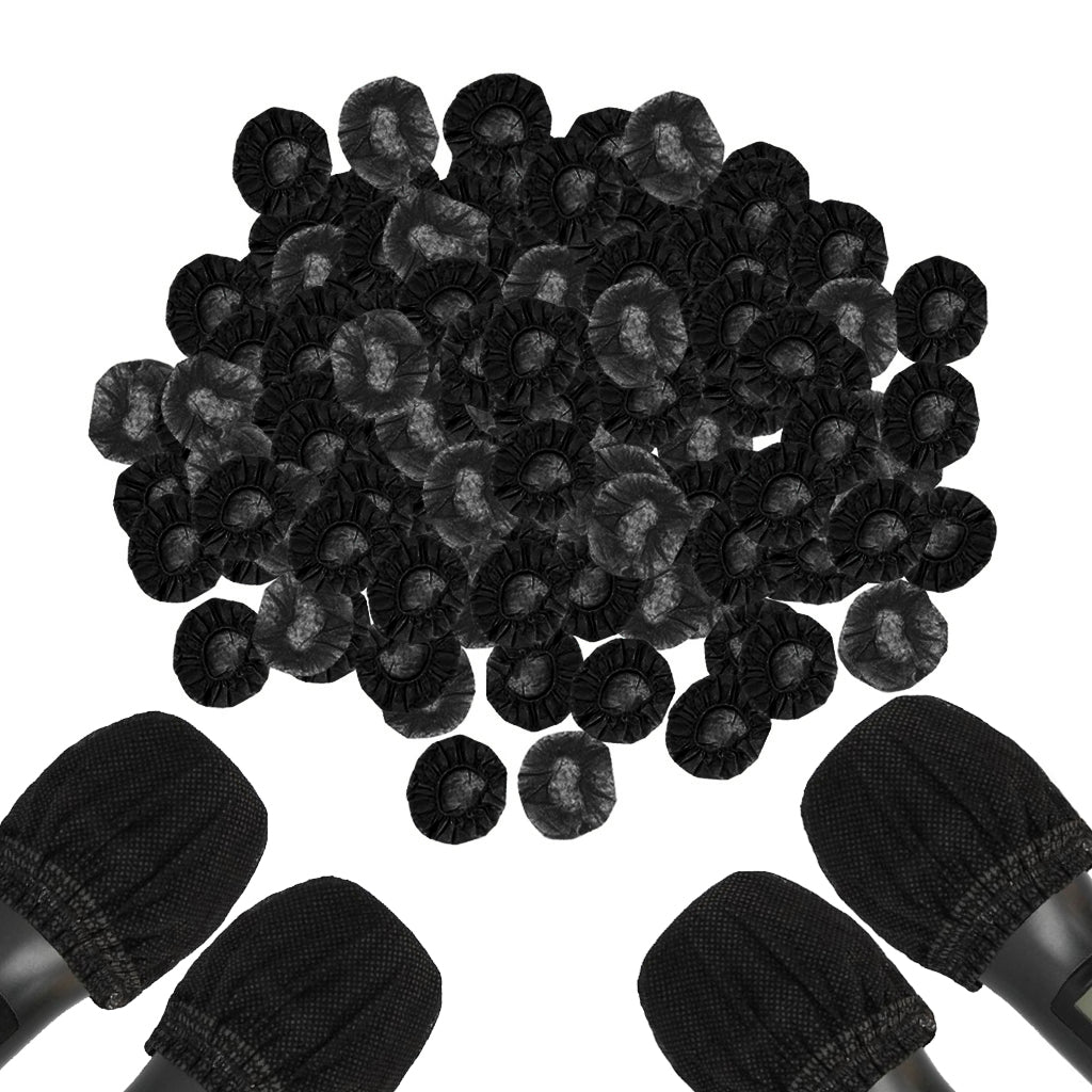 200/Pack Disposable Microphone Cover Handheld Mic Covers Black