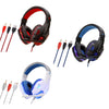 3.5mm Wired Game Gaming Headphones Earphones with Mic LED Light  black red