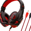 3.5mm Wired Game Gaming Headphones Earphones with Mic LED Light  black red