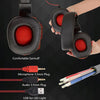 3.5mm Wired Game Gaming Headphones Earphones with Mic LED Light  black red