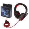 3.5mm Wired Game Gaming Headphones Earphones with Mic LED Light  black red