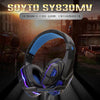 3.5mm Wired Game Gaming Headphones Earphones with Mic LED Light  white blue