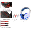 3.5mm Wired Game Gaming Headphones Earphones with Mic LED Light  white blue