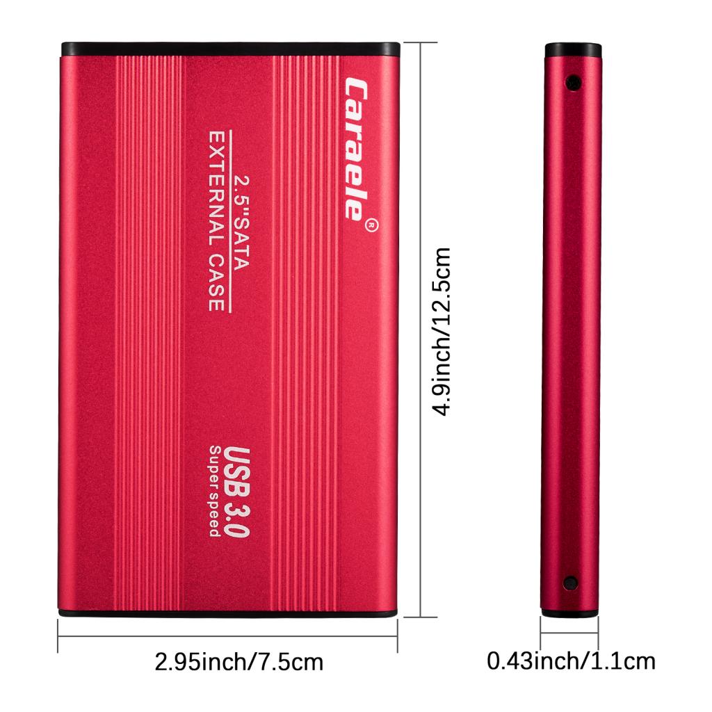 Portable High Speed USB 3.0 External Hard Disk Drive Red 500GB