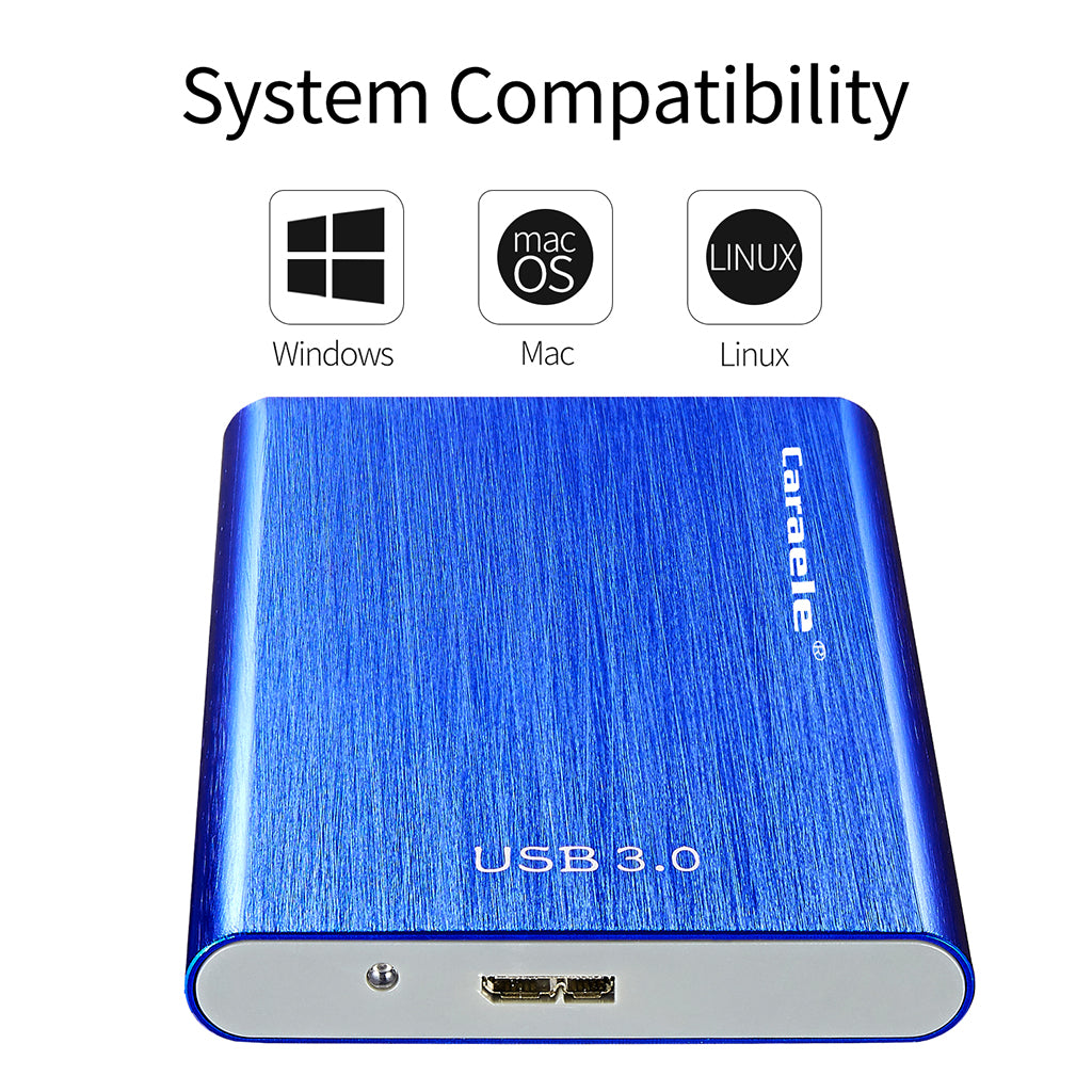 Portable High Speed USB3.0 External Hard Disk Drive Blue 1TB