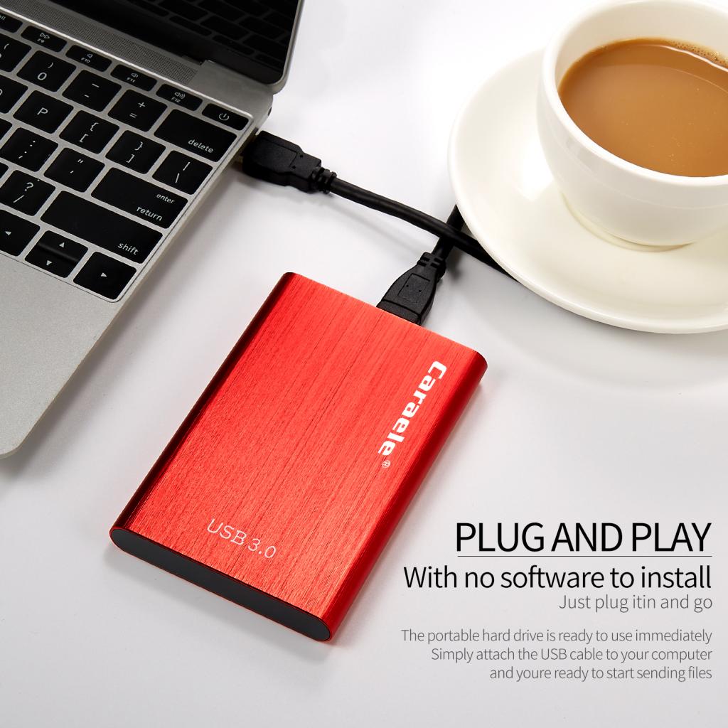 Portable High Speed USB3.0 External Hard Disk Drive Red 500GB