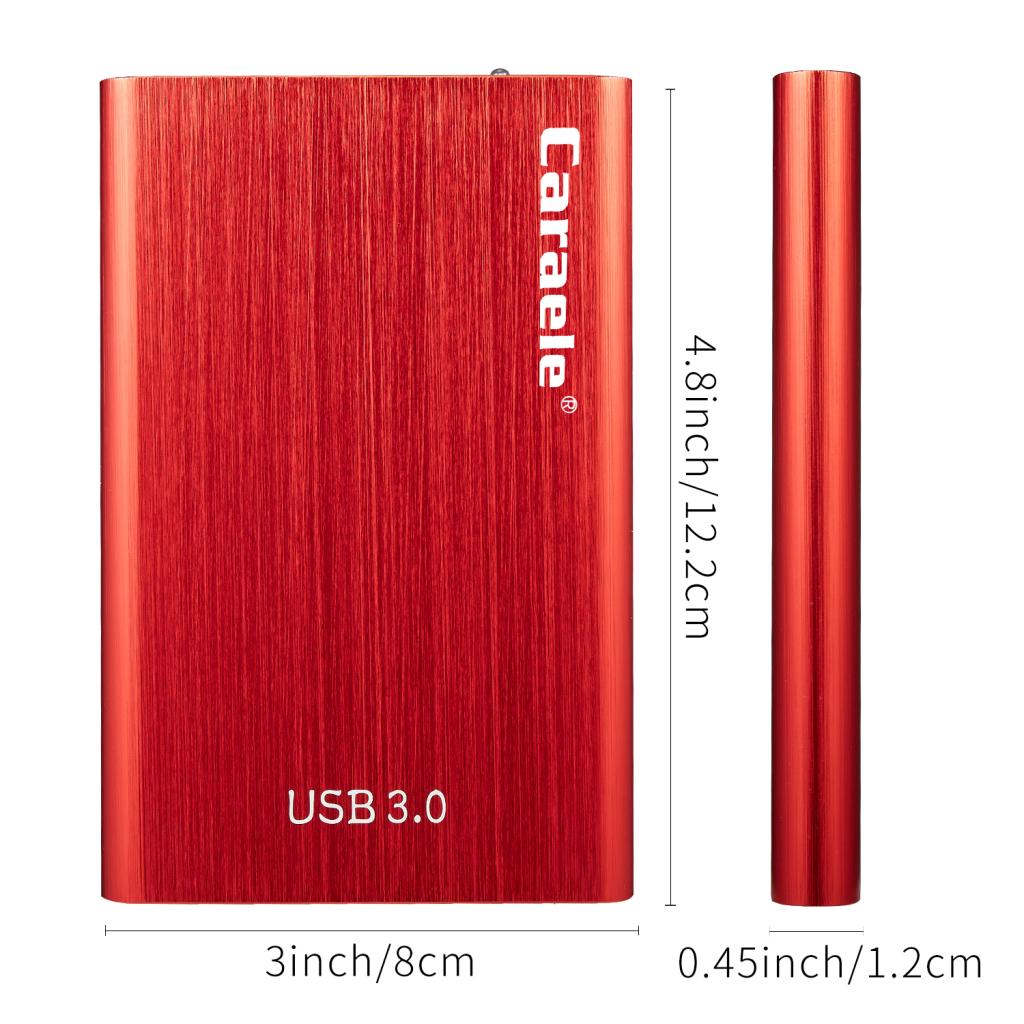 Portable High Speed USB3.0 External Hard Disk Drive Red 500GB