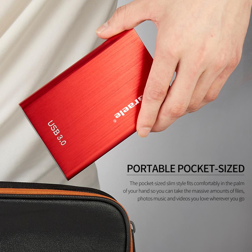 Portable High Speed USB3.0 External Hard Disk Drive Red 500GB