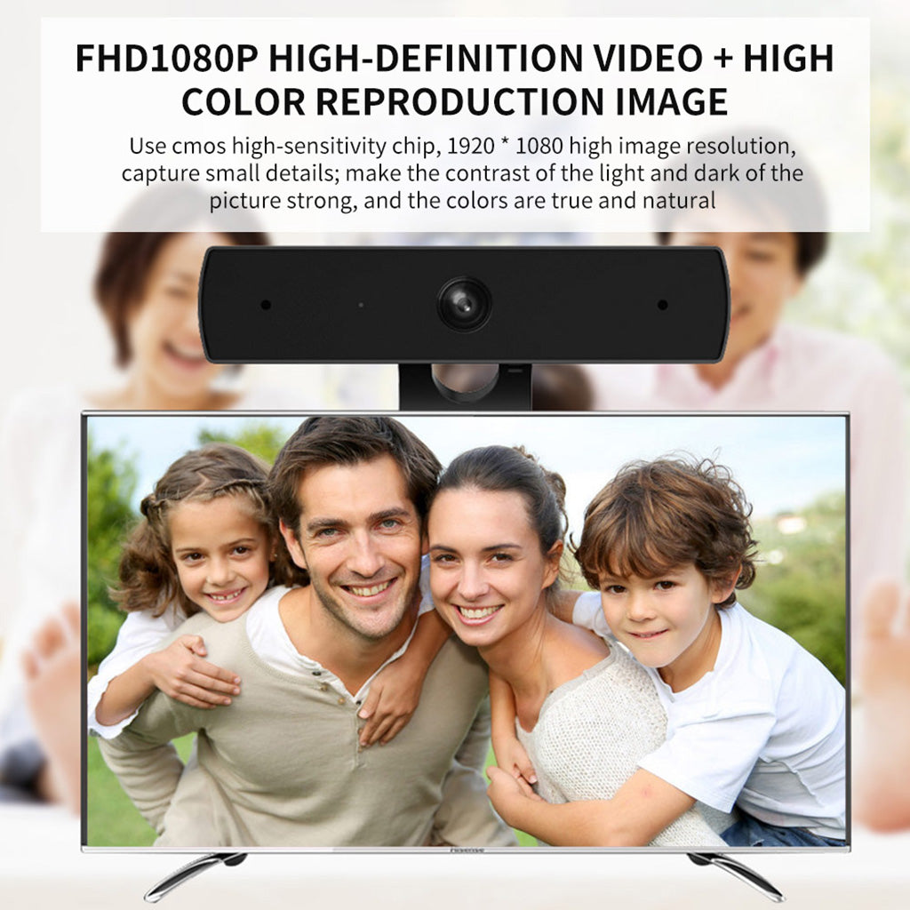 1080P Webcam with Microphone Full HD Computer Webcam Wide View Angle