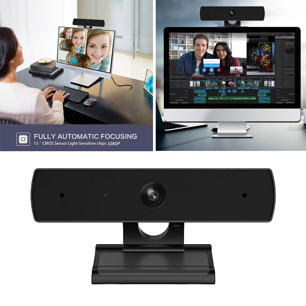 1080P Webcam with Microphone Full HD Computer Webcam Wide View Angle