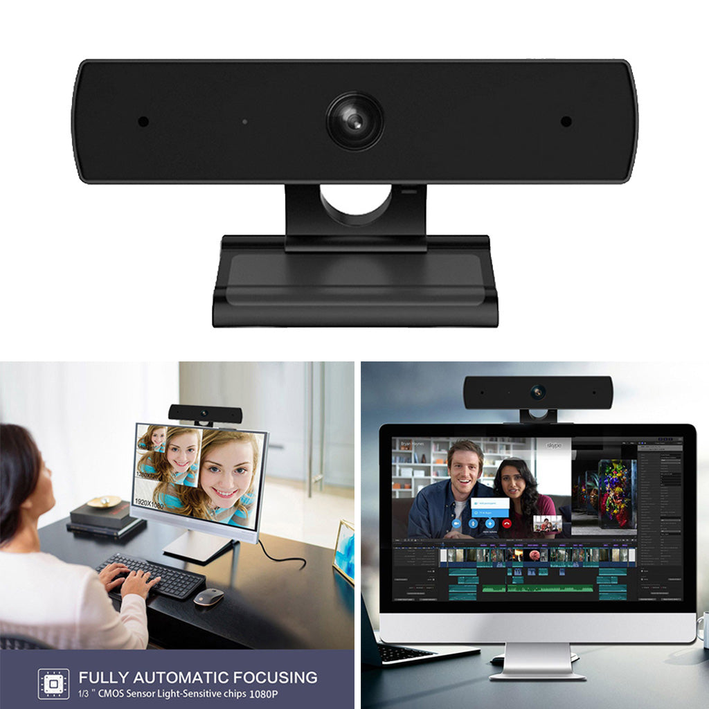 1080P Webcam with Microphone Full HD Computer Webcam Wide View Angle