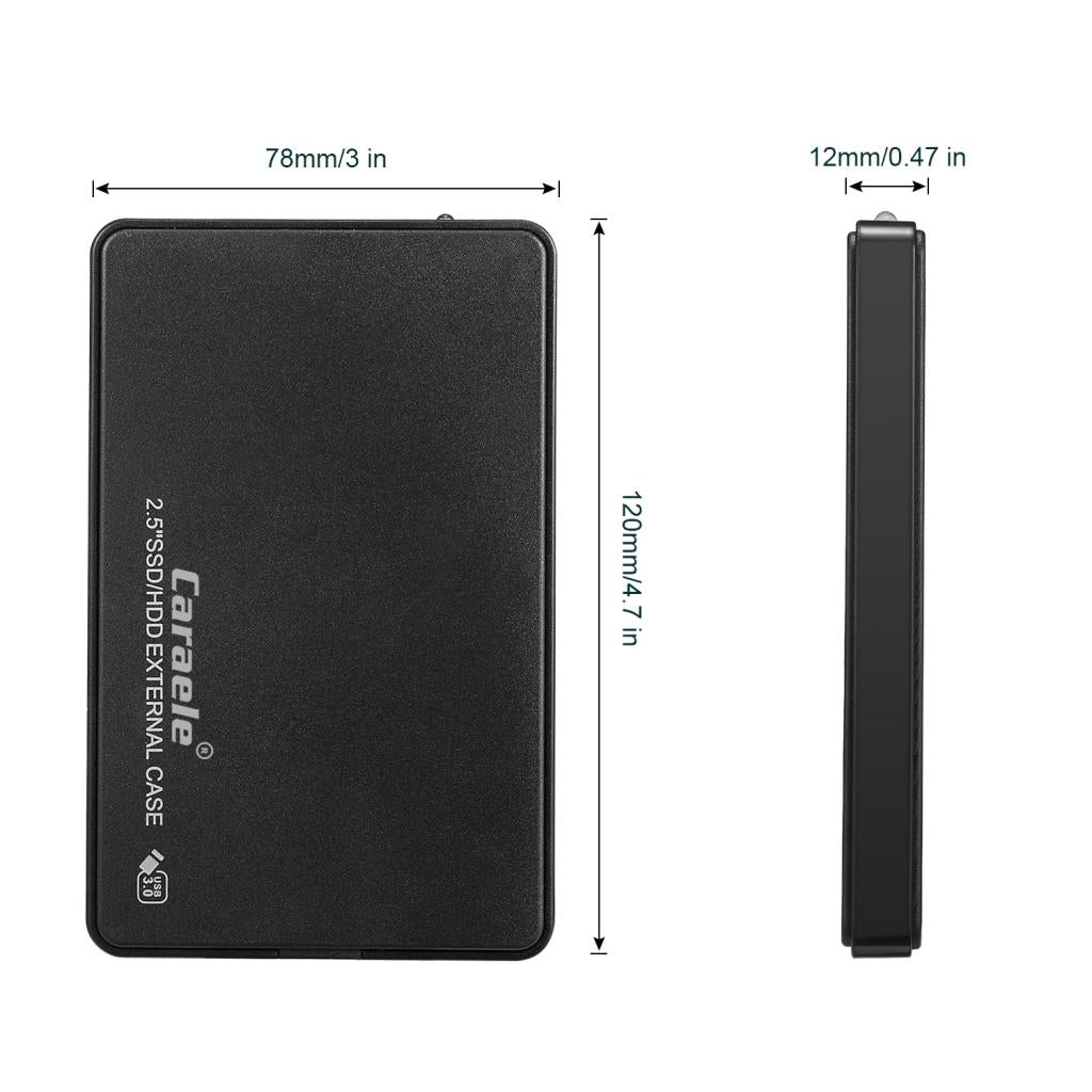 2.5in External USB Hard Drive Disk HDD SSD Enclosure for Laptop Black 500GB