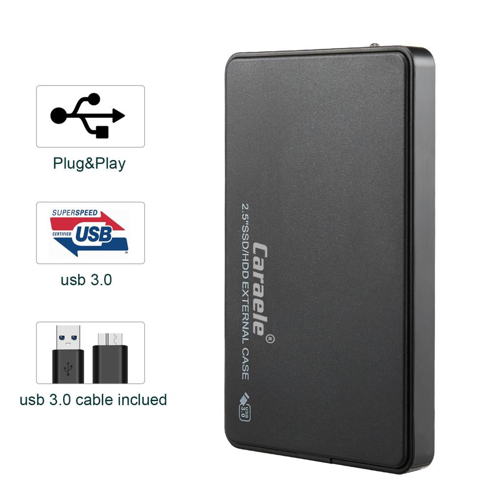 2.5in External USB Hard Drive Disk HDD SSD Enclosure for Laptop Black 500GB