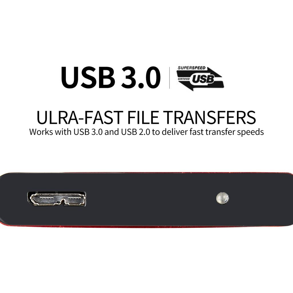 New Portable HDD External Hard Drive Disk USB 3.0 for PC Laptop Red 500GB