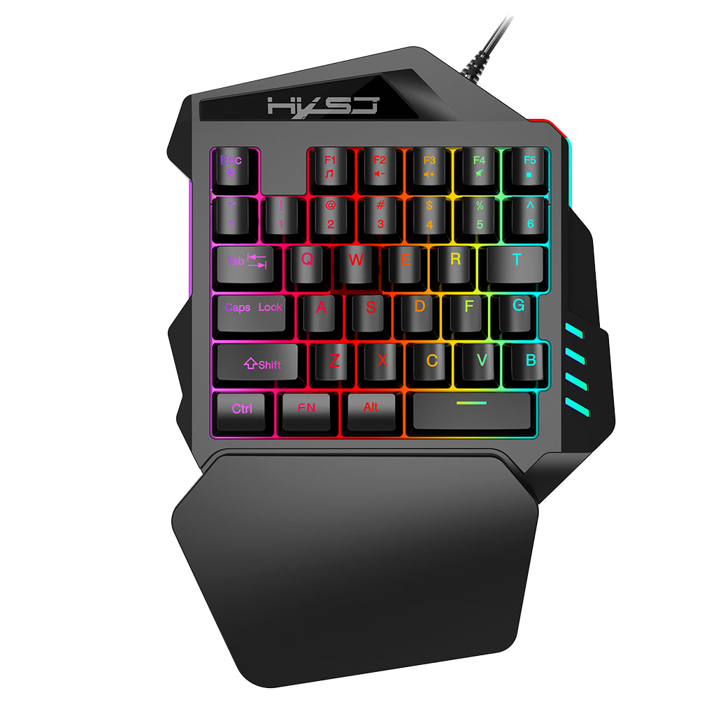 One Handed Gaming Keyboard 35 Keys Wired Backlit Mini Keypad