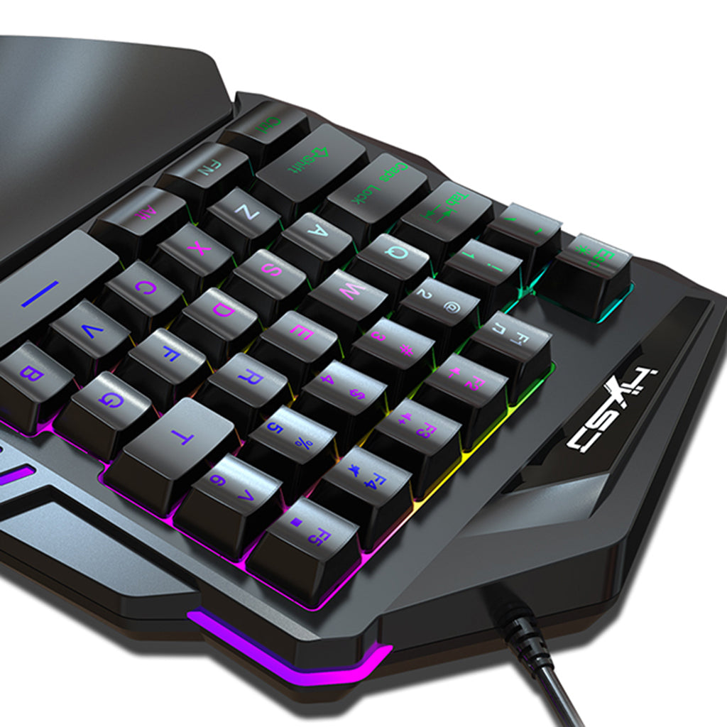 One Handed Gaming Keyboard 35 Keys Wired Backlit Mini Keypad